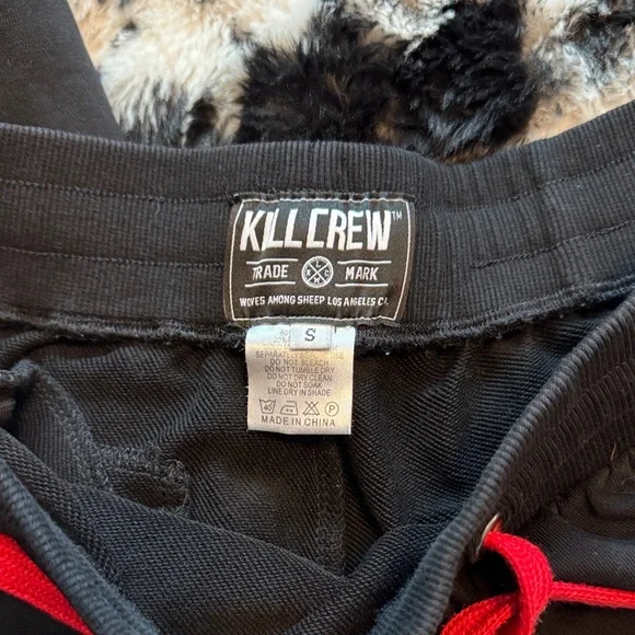 Kill Crew women's Black Joggers with Red Drawstring - Picture 2 of 4